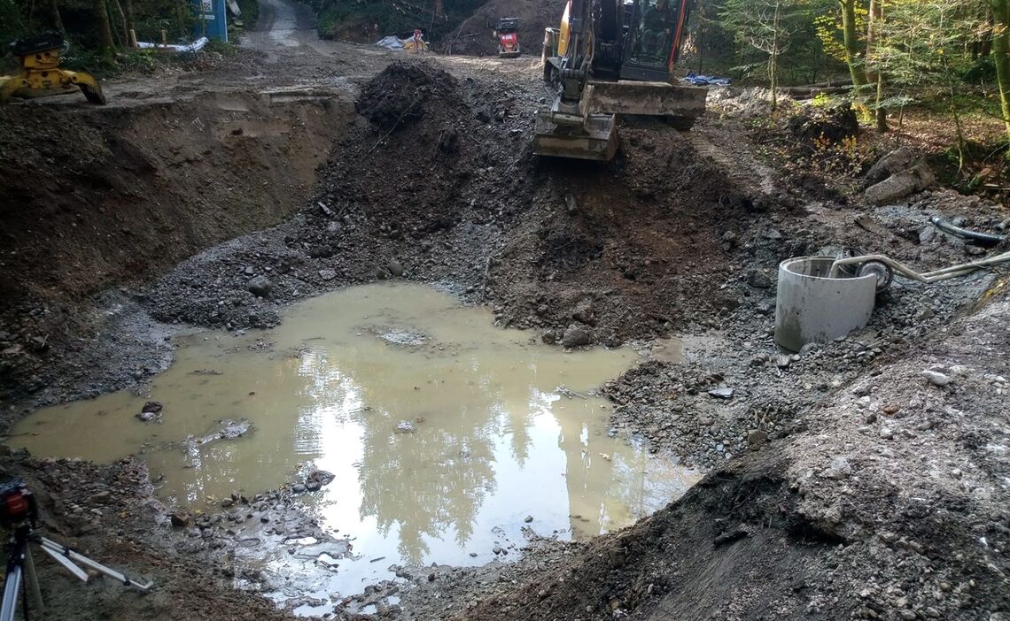 Bruecke Fuchsreut Baggerarbeiten